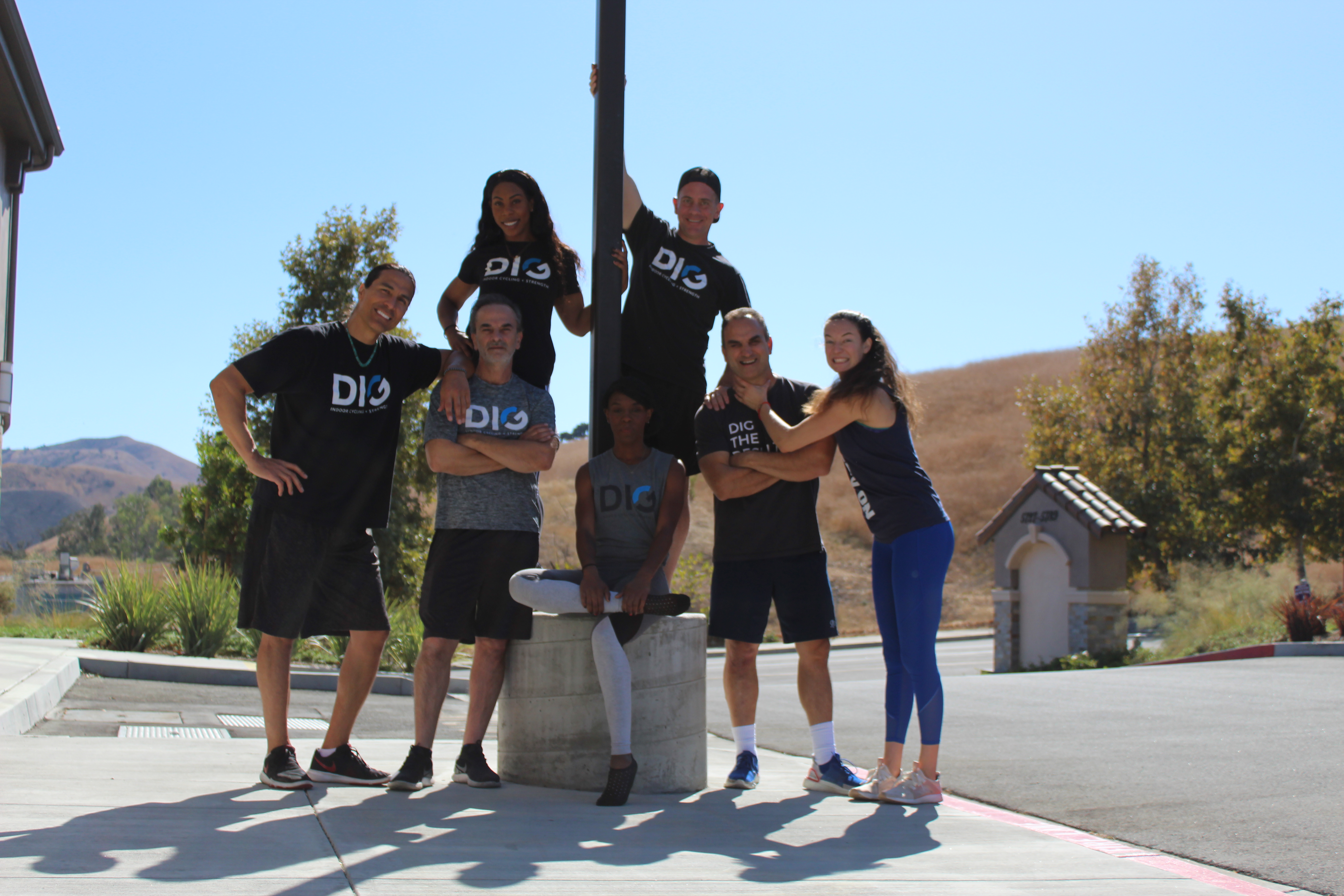 DIG Indoor Cycling + Strength team at community event in Calabasas, CA